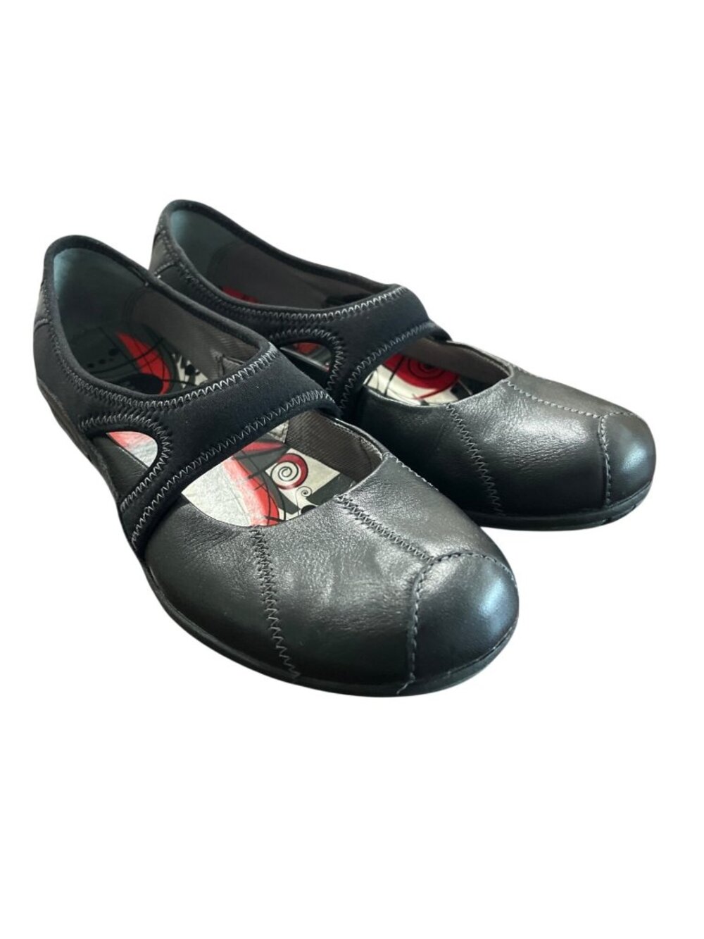 Merrell Womens Black Mary Jane Shoes Size 8 Leather & Mesh Slip-On Comfort Flats